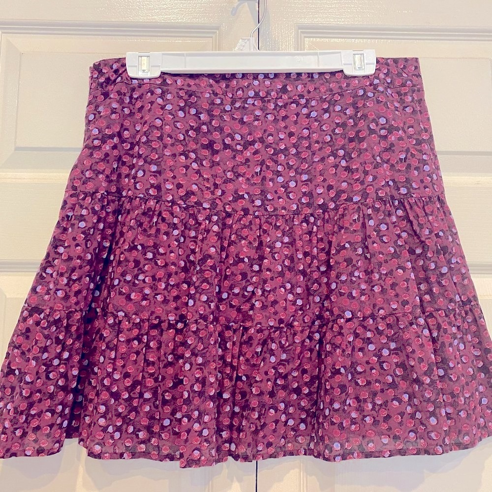 Ann Taylor Loft Pink Ruffle Tiered Skirt Size 10